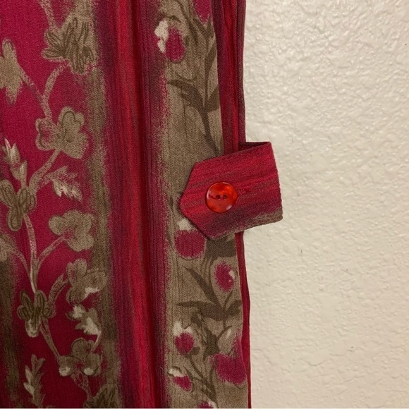 Sag Harbor Earthy Burgundy Green Midi Length Dress Size M Petite - Picture 2 of 6